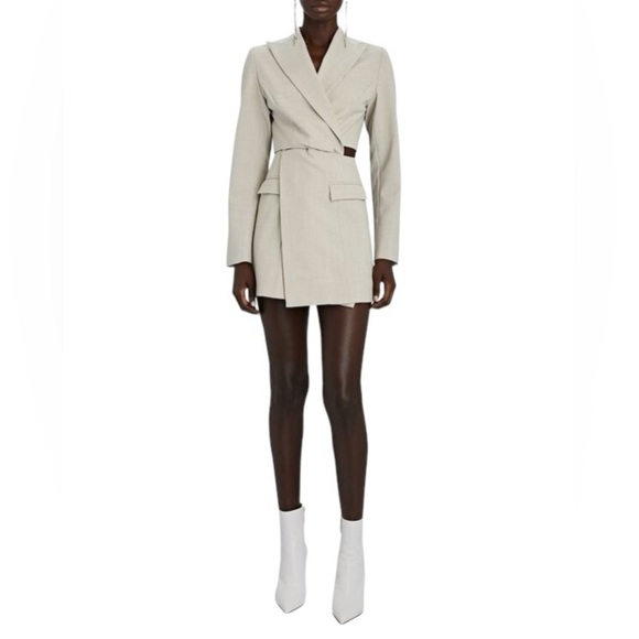 AMINA MUADDI Giorgia Leather Flared Heel Ankle Boots White 40 US Size 10 - Picture 3 of 16